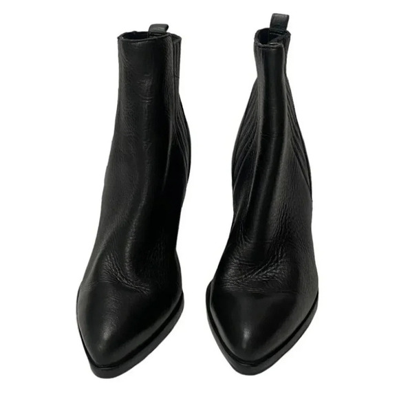 Marc Fisher Boots ALVA 7.5 black leather ankle heeled pointed toe - Picture 9 of 12